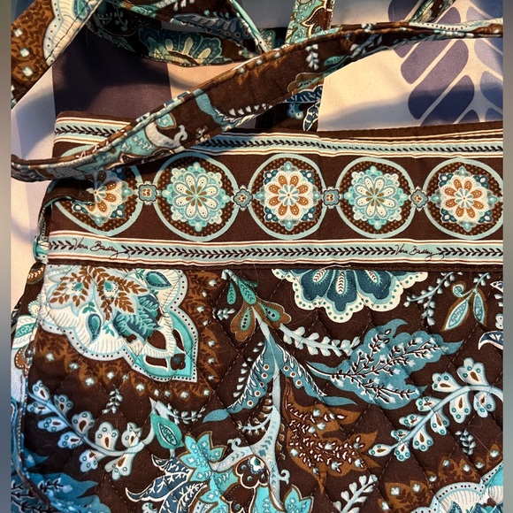 Vera Bradley Retired Brown and Blud Purse EUC - Picture 2 of 6